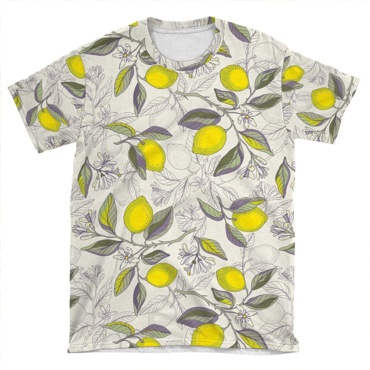 Lemon Pattern AOP T-shirt Tee