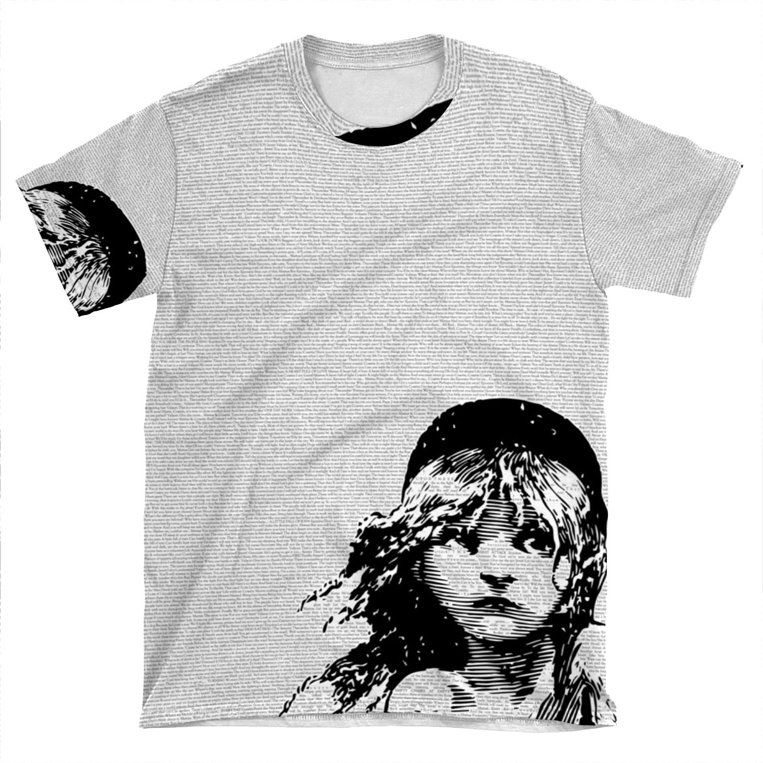 Les Miserables Musical Full Script Lyrics AOP T-shirt Tee