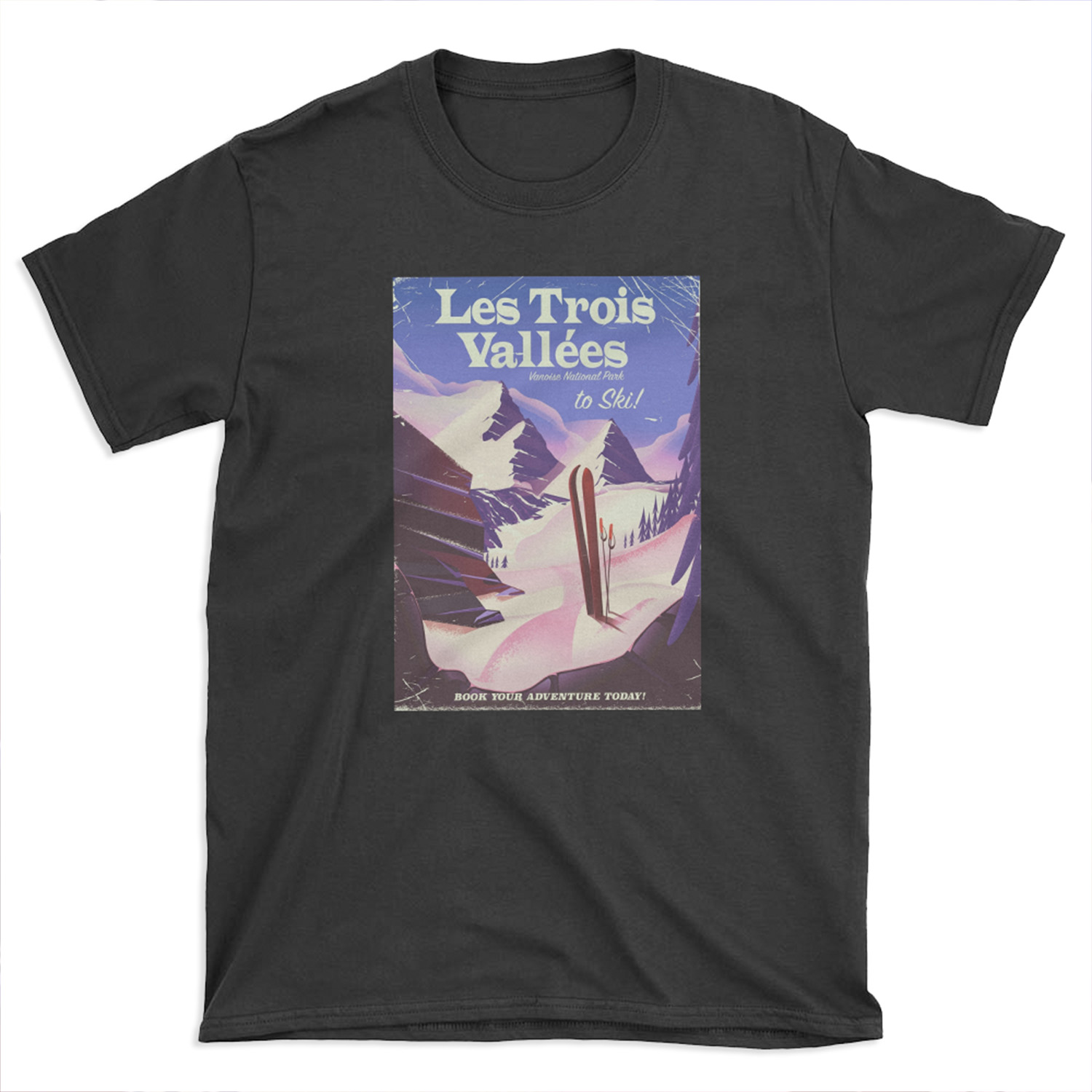 Les Trois Vallées Ski travel poster T-shirt Tee