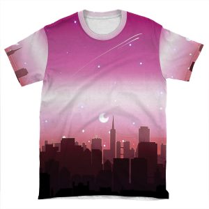 Lesbian Pride Cityscape AOP T-shirt Tee