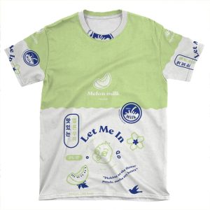 Let Me In Melon Milk Carton Concept Phone AOP T-shirt Tee