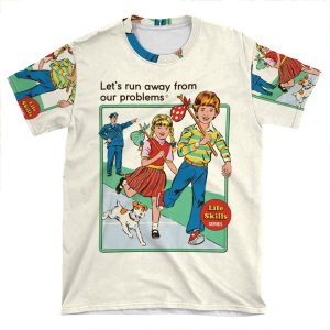 Let's Run Away AOP T-shirt Tee