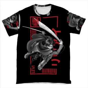 Levi Ackerman - Attack On Titan - Typography 3 AOP T-shirt Tee