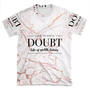 Life Is Worth Living - Rose Gold Marble AOP T-shirt Tee