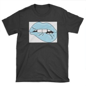 Light Blue Lip Bite T-shirt Tee