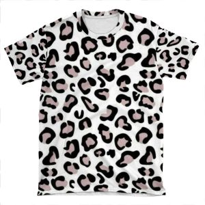 Light Brown Cheetah Print AOP T-shirt Tee