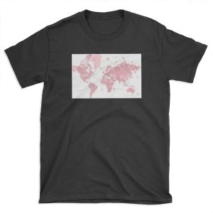 Light pink and muted pink world map with cities T-shirt Tee