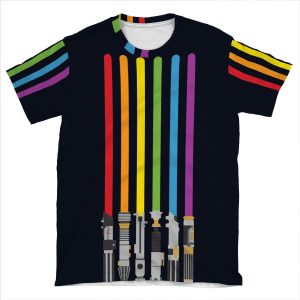 Lightsaber Rainbow AOP T-shirt Tee