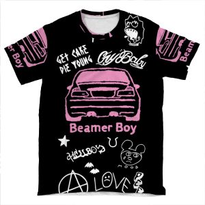 Lil Peep Beamer Boy Tattoo Design AOP T-shirt Tee