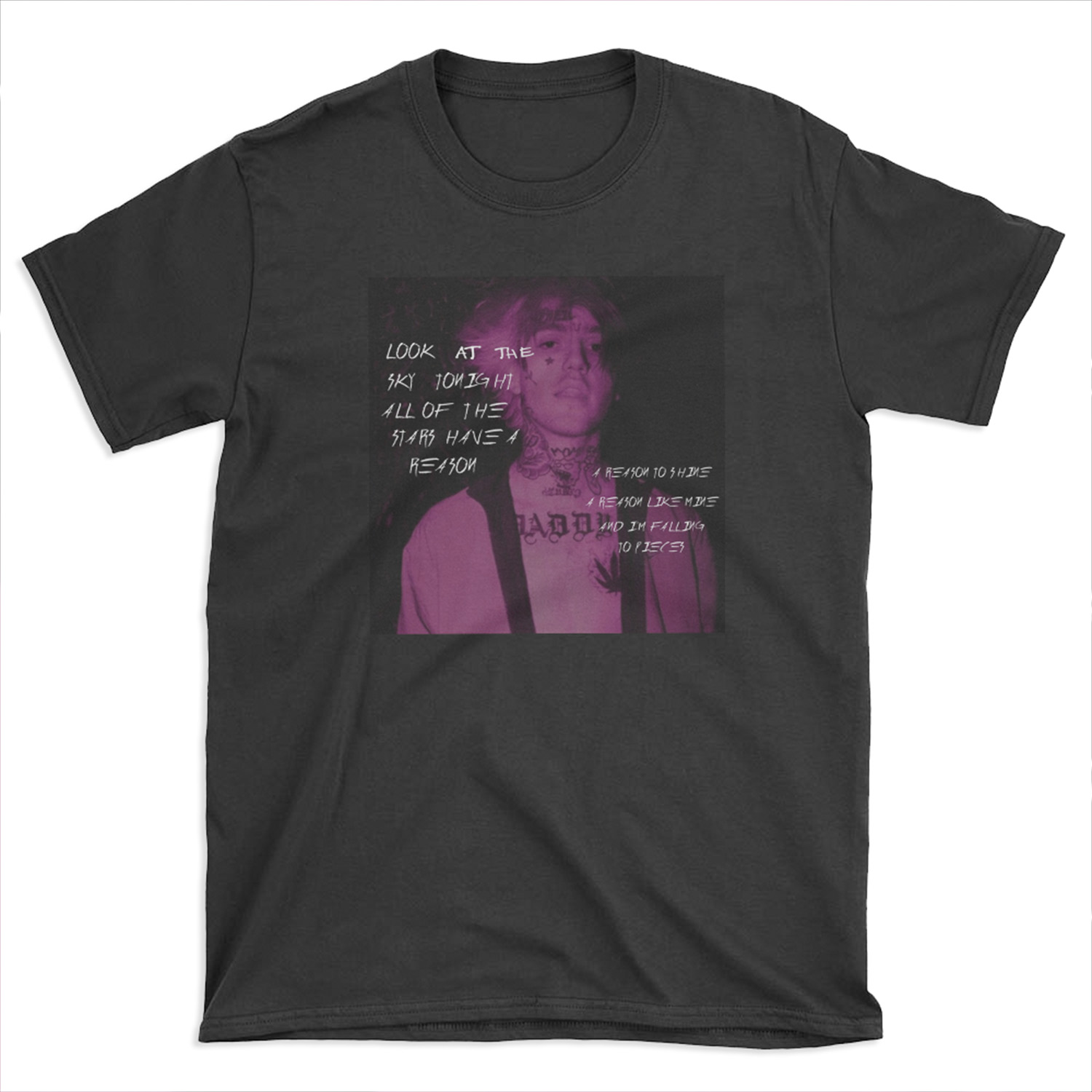 Lil Peep Star Shopping Lyrics Signed Photo T-shirt Tee