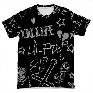 Lil Peep Tattoo Pack Compilation Design #2 AOP T-shirt Tee