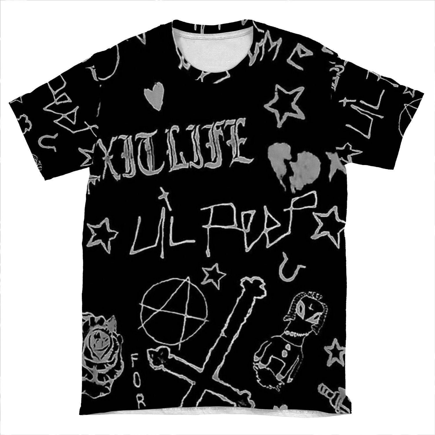 Lil Peep Tattoo Pack Compilation Design #2 AOP T-shirt Tee