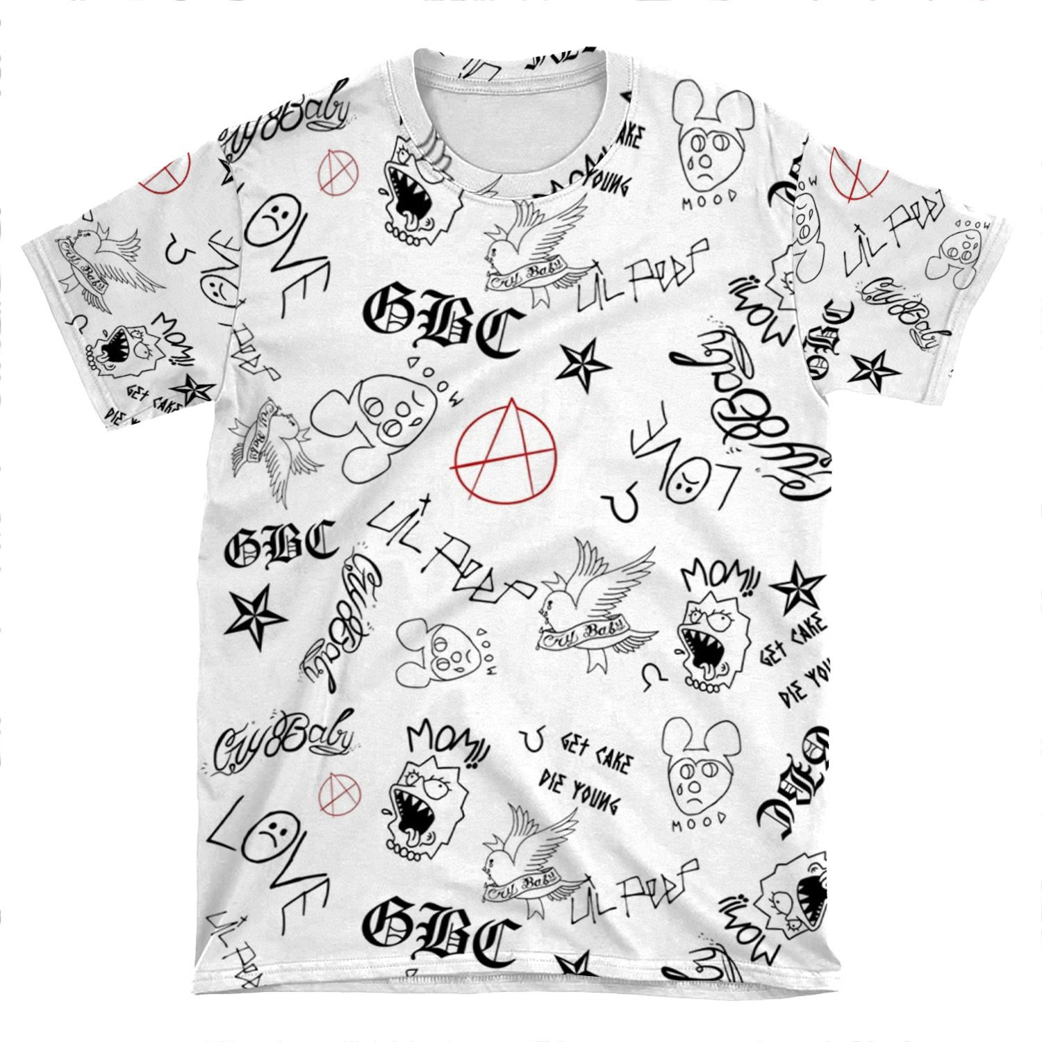 Lil Peep Tattoos Wallpaper AOP T-shirt Tee