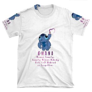 Lilo And Stitch Ohana AOP T-shirt Tee