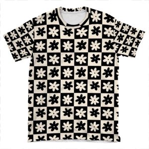 Lisa Says Gah! Inspired Flowers Black AOP T-shirt Tee