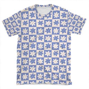 Lisa Says Gah! Inspired Flowers Blue AOP T-shirt Tee