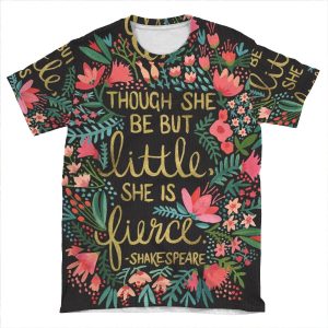Little & Fierce On Charcoal AOP T-shirt Tee