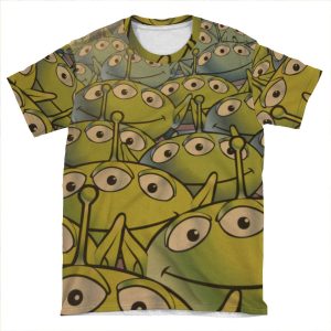 Little Green Men Friendly 3 Eyed Aliens AOP T-shirt Tee