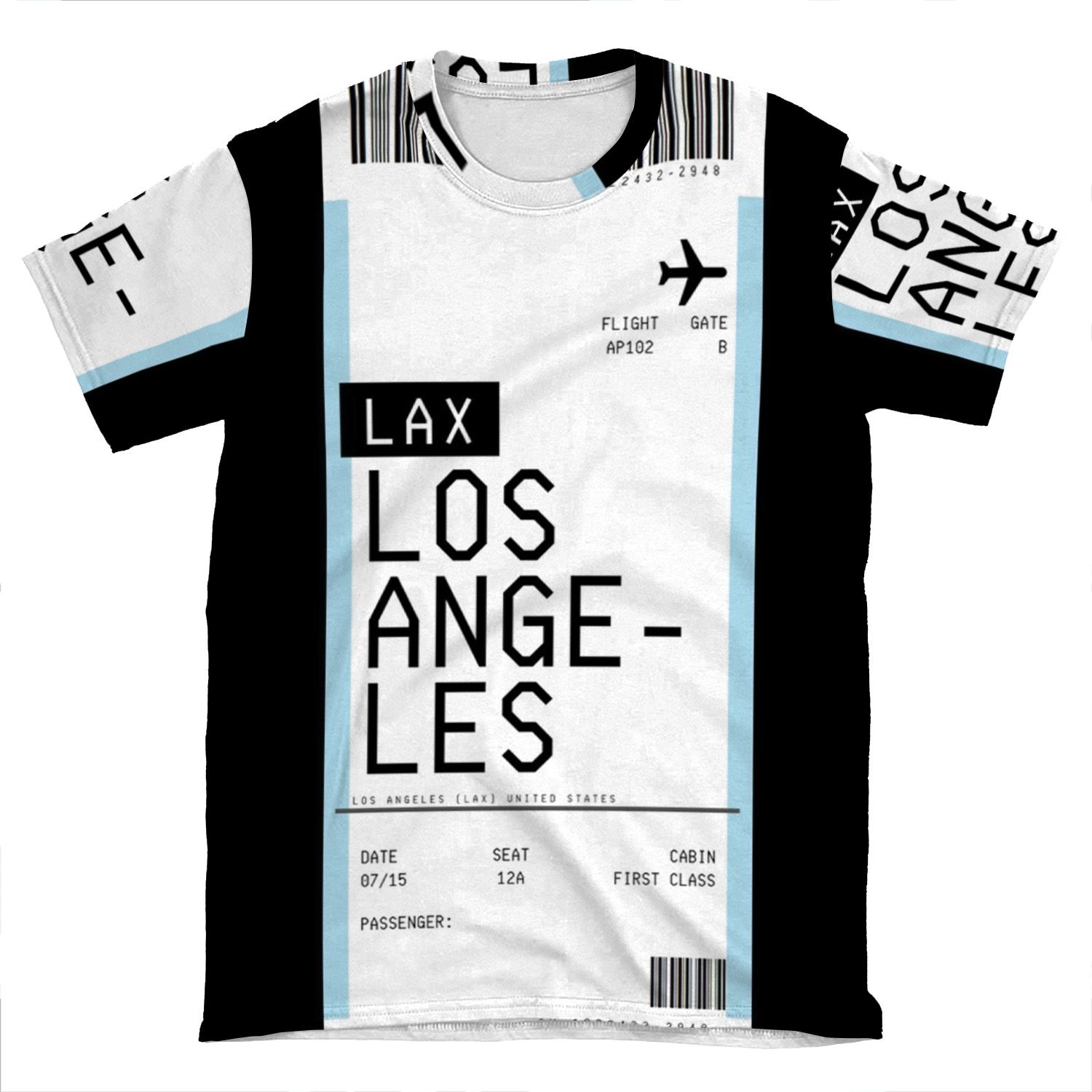 Los Angeles Boarding Pass AOP T-shirt Tee