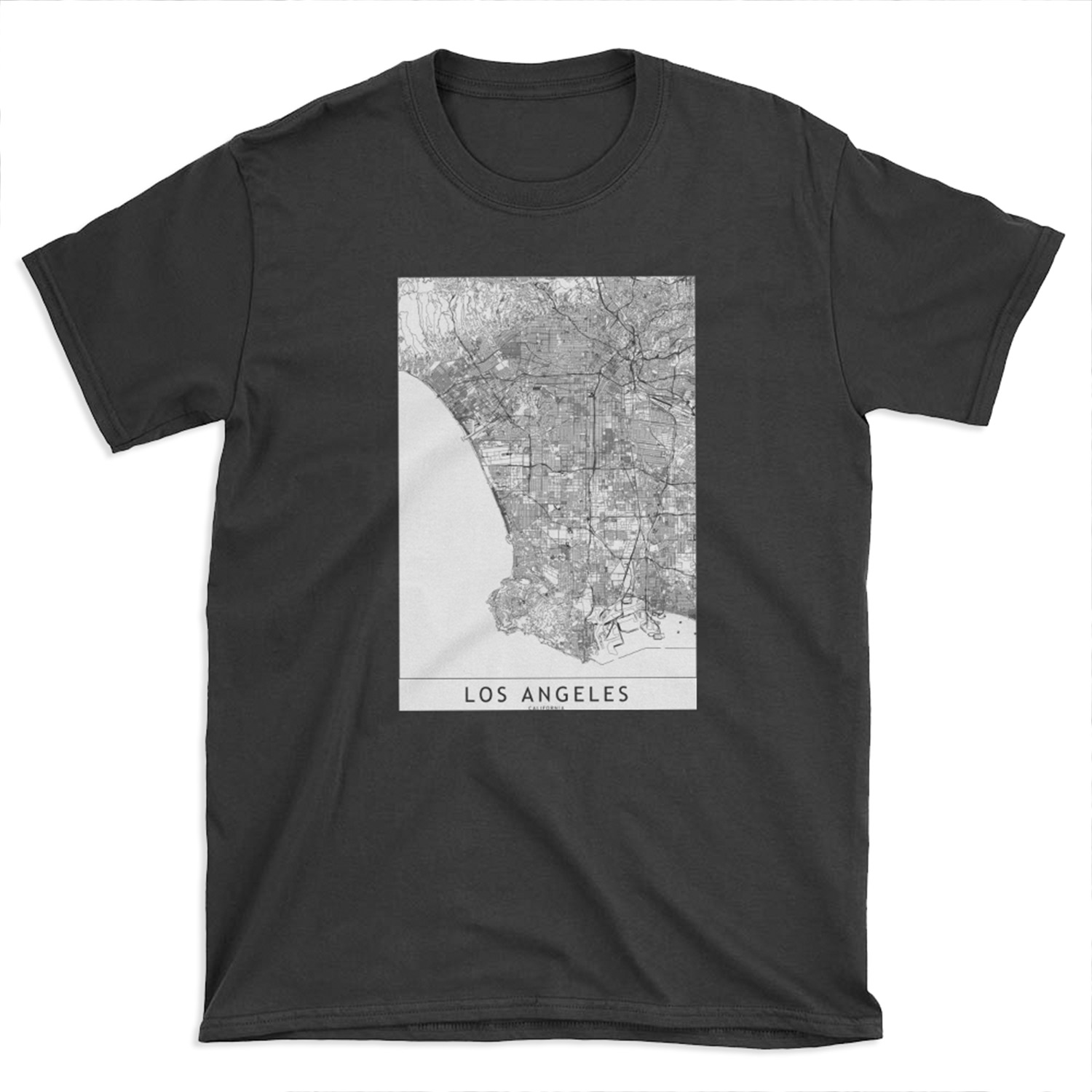 Los Angeles White Map T-shirt Tee