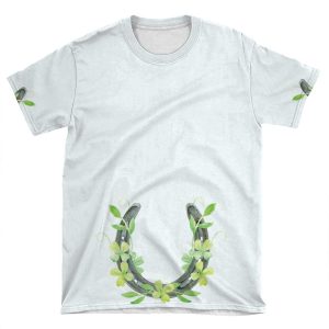 Lucky Horseshoe And Clover AOP T-shirt Tee