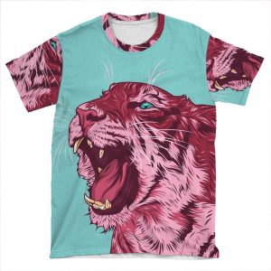 Magenta Tiger AOP T-shirt Tee
