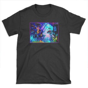 MAGIC MUSHROOM : Abstract Psychedelic Village Print T-shirt Tee