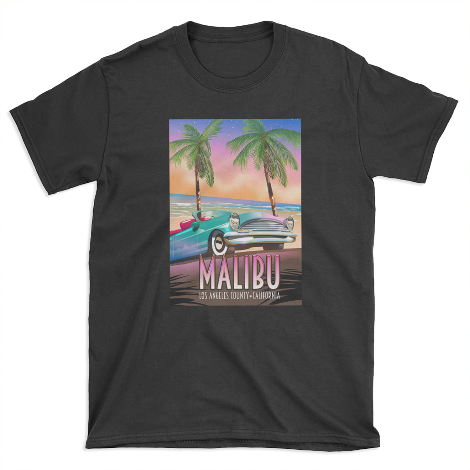 Malibu, Los Angeles, California Vintage travel poster T-shirt Tee