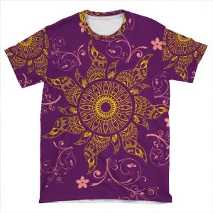 Mandala Gold Flower AOP T-shirt Tee