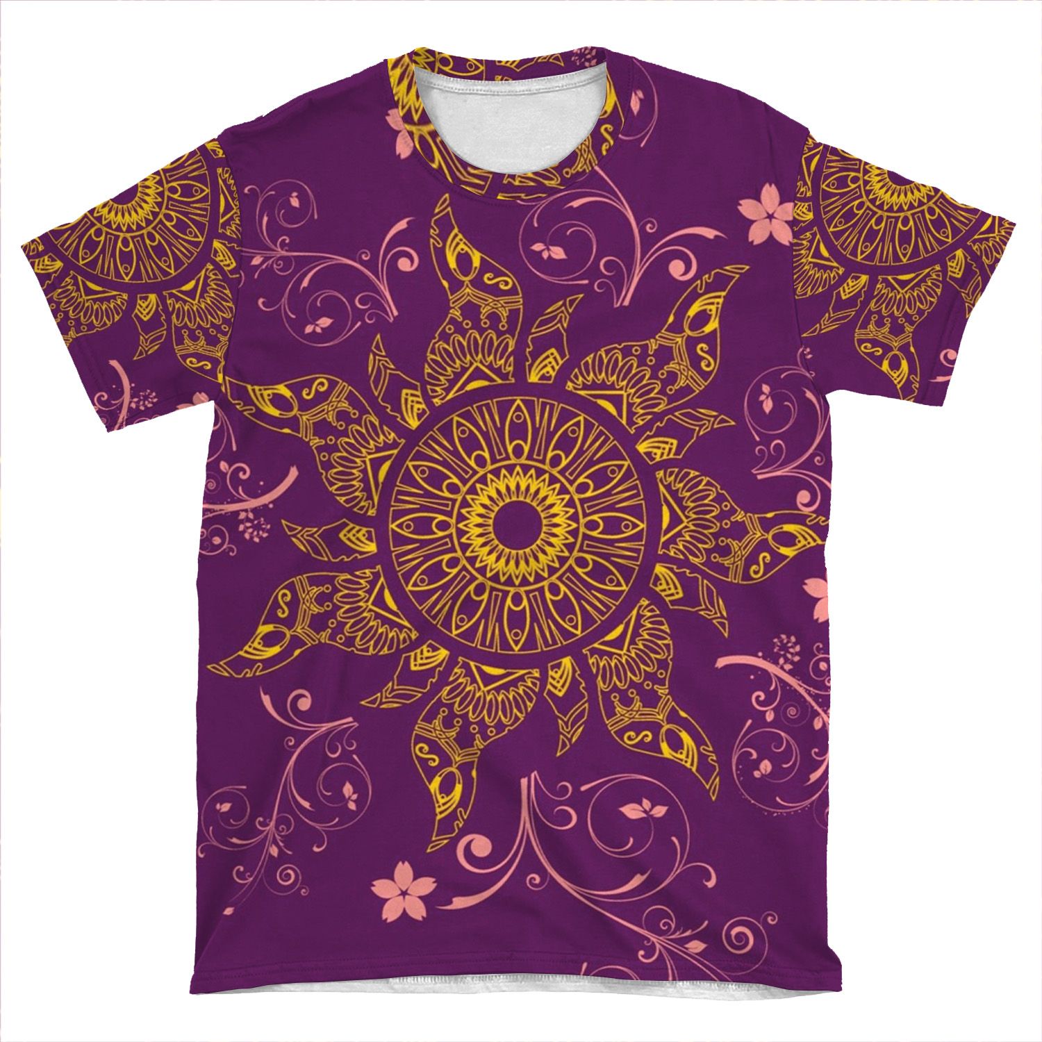 Mandala Gold Flower AOP T-shirt Tee