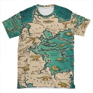 Map Of The Supercontinent Pangaea AOP T-shirt Tee