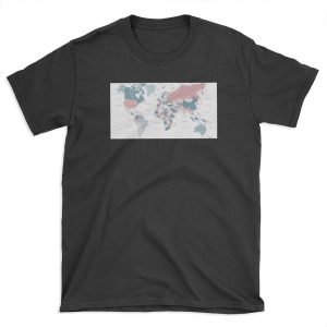 Map of the World in Pink and Blue T-shirt Tee