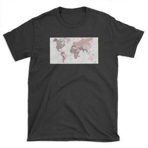 Map of the World in Pink and Green T-shirt Tee