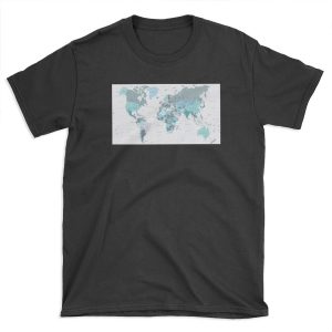 Map of the World in shades of Teal T-shirt Tee