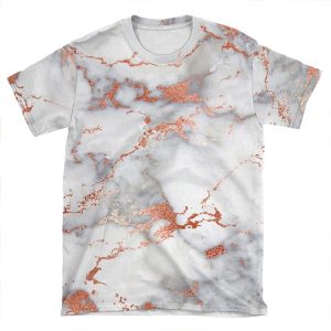 Marble With Rose Gold Streaks Cover AOP T-shirt Tee