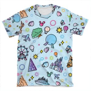 Meet Me At My Happy Place Pattern AOP T-shirt Tee