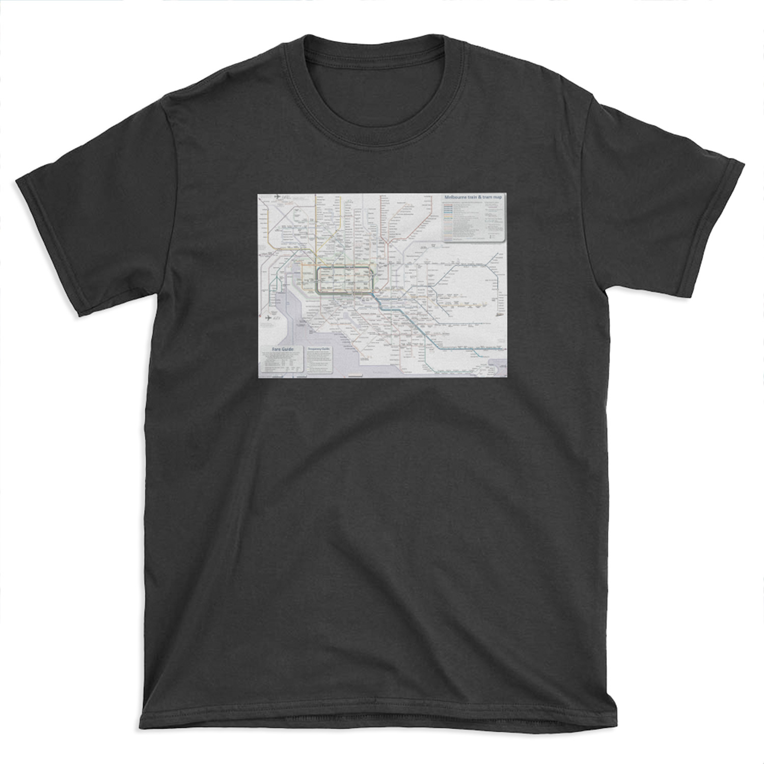 Melbourne train and tram map T-shirt Tee