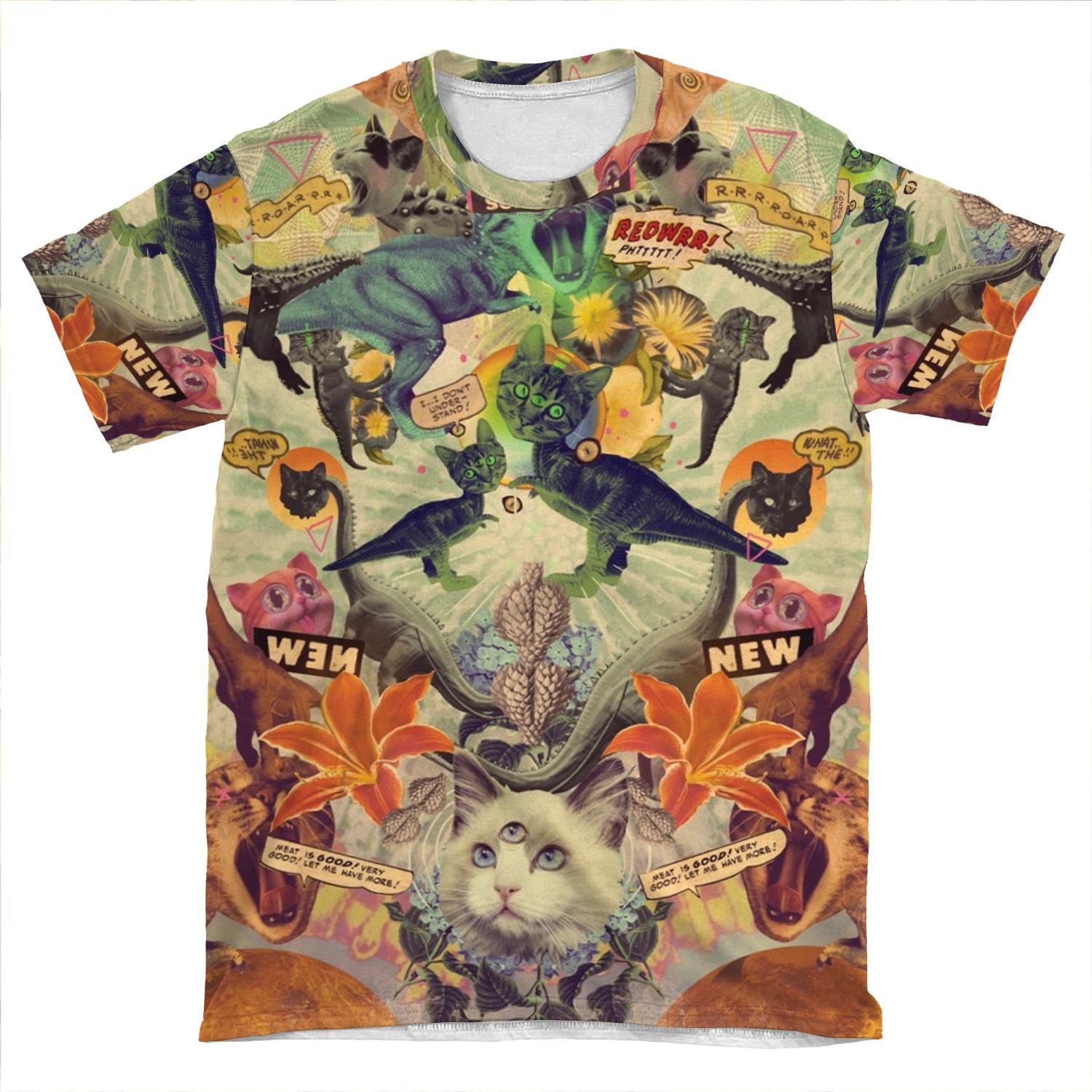 Meowosaurus AOP T-shirt Tee