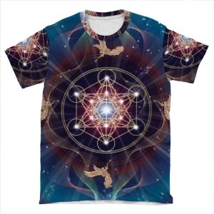 Metatron's Cube - Merkabah - Peace And Balance AOP T-shirt Tee