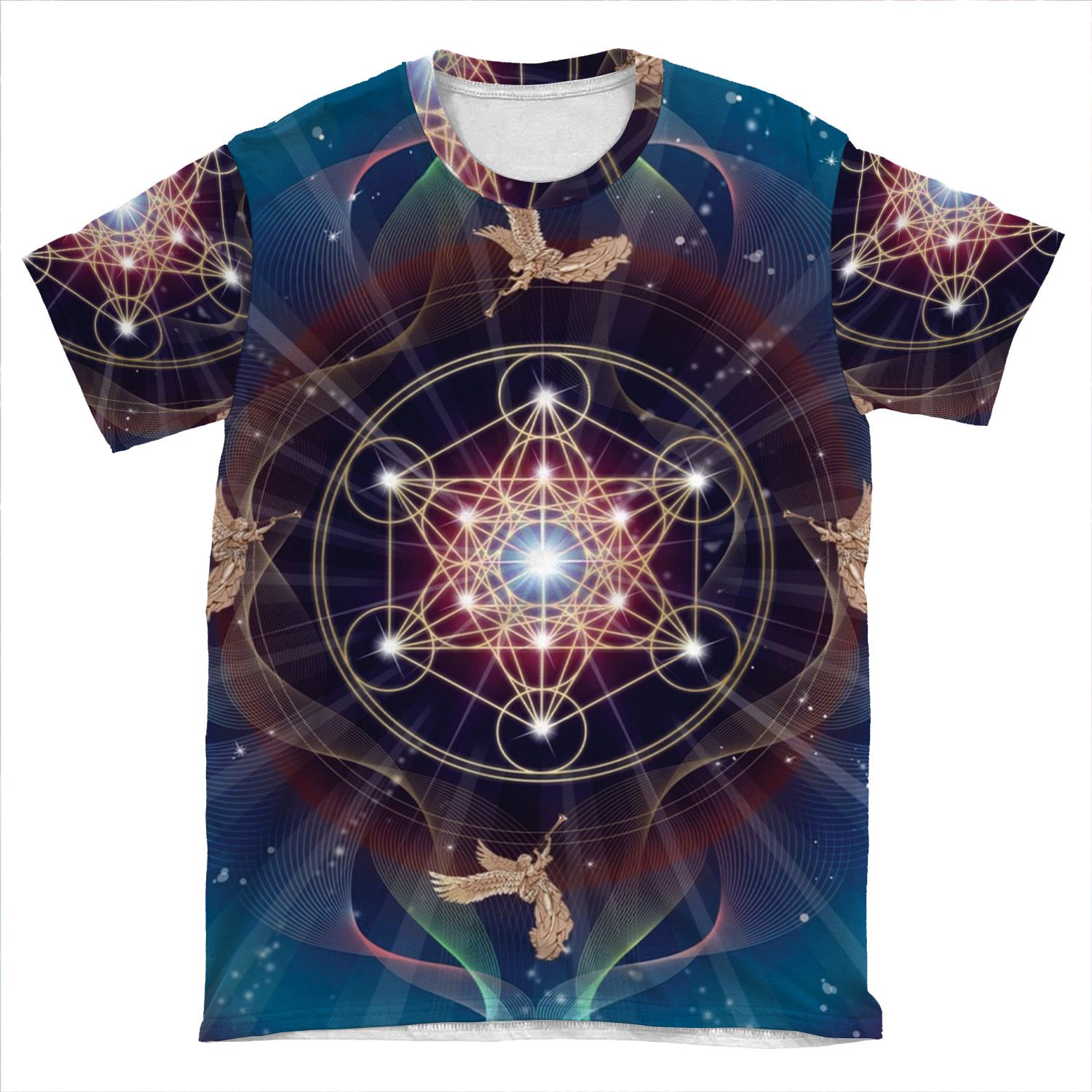 Metatron's Cube - Merkabah - Peace And Balance AOP T-shirt Tee