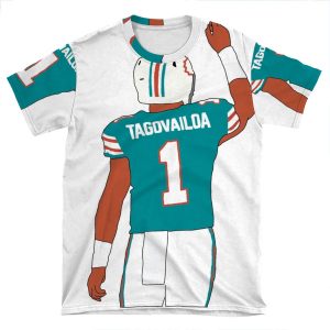 Miami Dolphins Tua Tagovailoa AOP T-shirt Tee