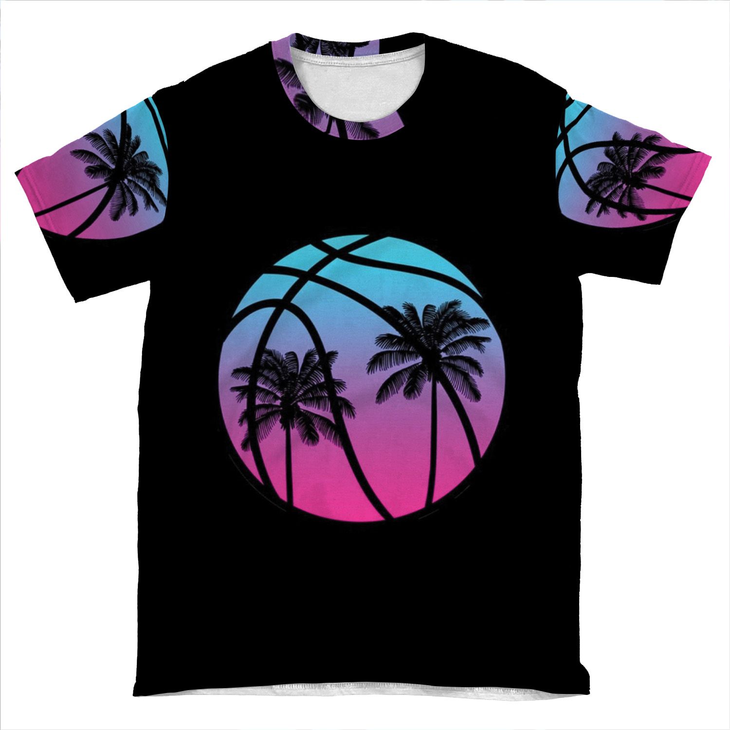 Miami Vice Basketball - Black AOP T-shirt Tee