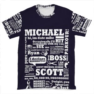 Michael Scott Quotes (2019 Version) AOP T-shirt Tee