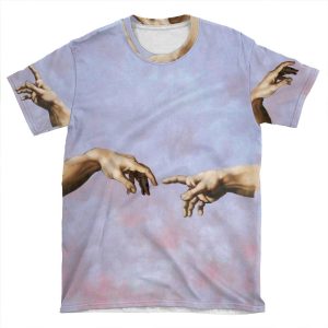 Michaelangelo The Creation Of Adam (Detail) AOP T-shirt Tee