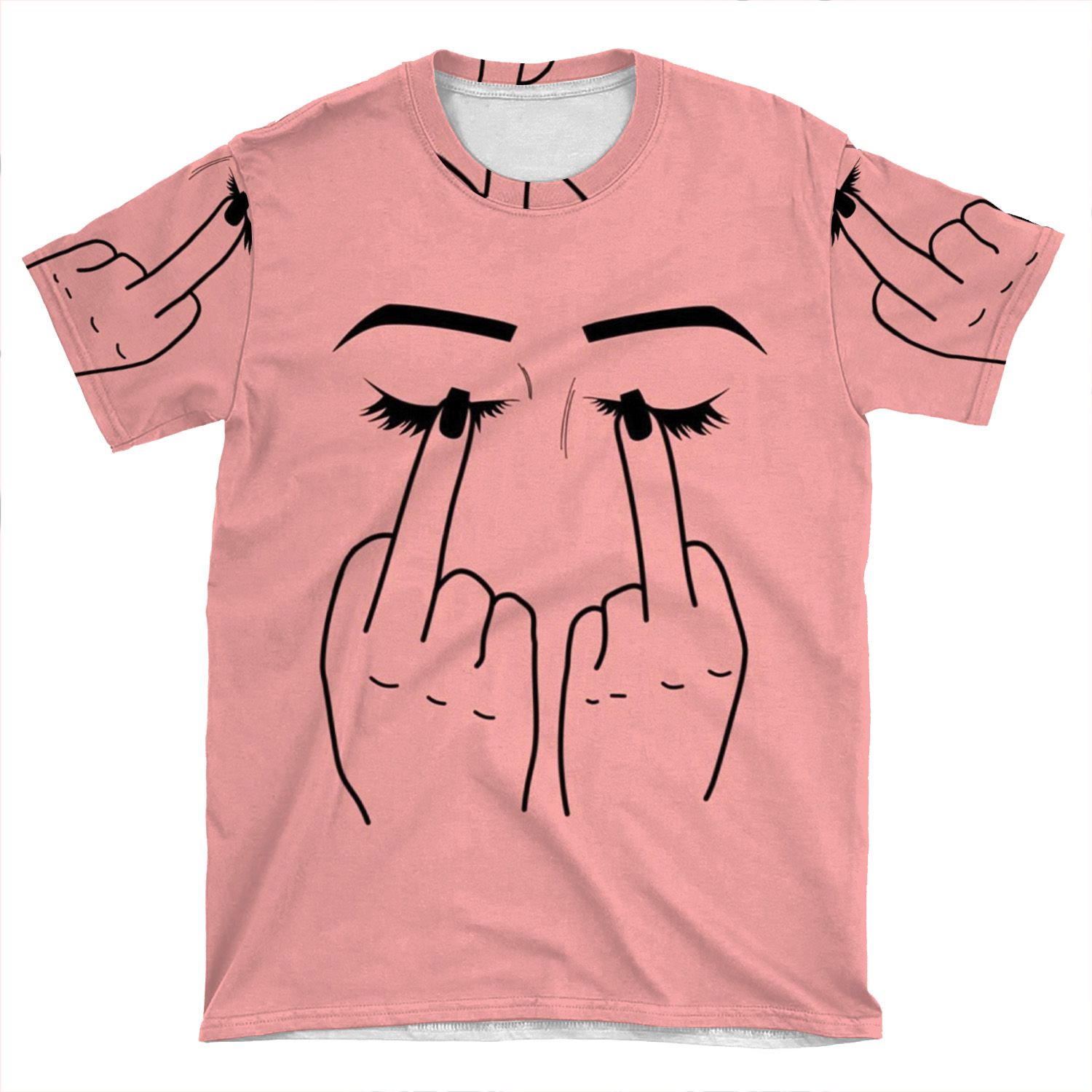 Middle Finger/Eyes AOP T-shirt Tee