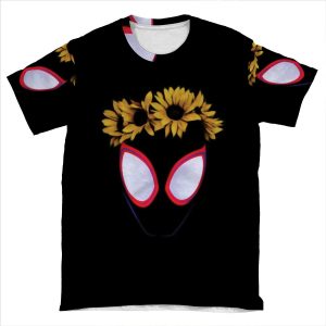 Miles Morales With Sunflower Crown - Into The Spiderverse AOP T-shirt Tee