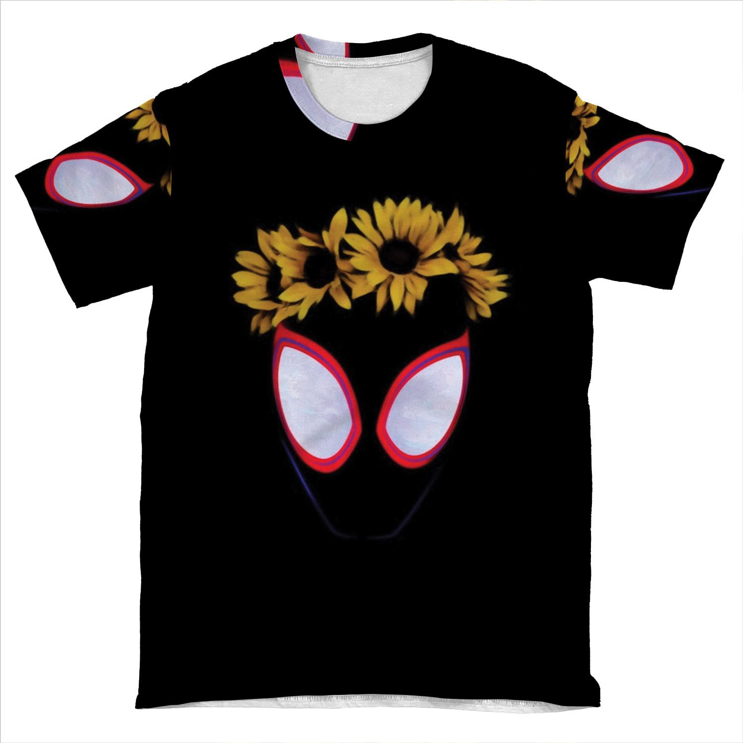 Miles Morales With Sunflower Crown - Into The Spiderverse AOP T-shirt Tee