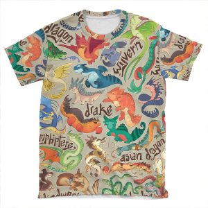 Mini Dragon Compendium AOP T-shirt Tee