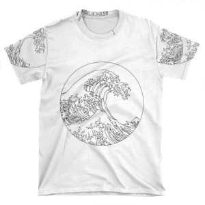 Minimalist Great Wave AOP T-shirt Tee