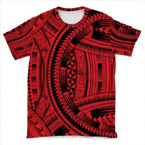 Mix Polynesian Design AOP T-shirt Tee